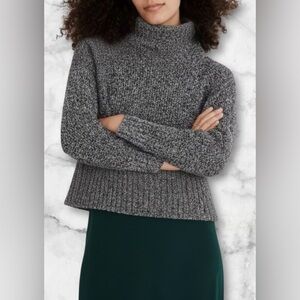 Madewell Eastbrook Turtle Neck Crossover Open Back Wool Blend Sweater Size M